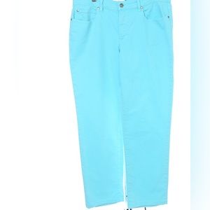 Eileen Fisher Tiffany Blue Stretch Jeans Size 12 Organic Cotton